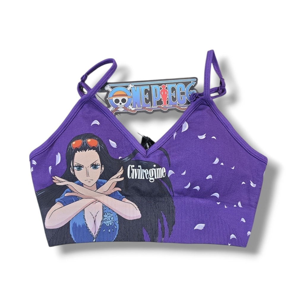 Civil Regime x One Piece Robin's Blowout Kelly Seamless Purple Sports Bra Size S